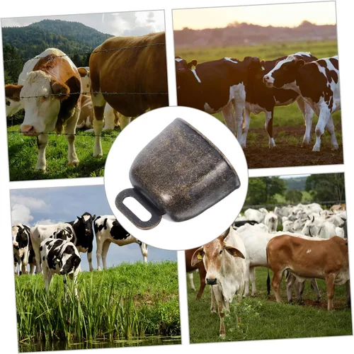 Miniatura 5 de Colgante de campana de vaca de metal manejado: 4pcs latón vaca caballo campana ovejas pastando campanas de cobre ganado granja animal fuerte bronce