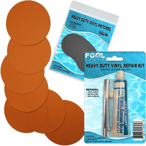 Miniatura 15 de Kit de parches de reparación de vinilo resistente para reparación de revestimientos de piscina sobre el suelo; inflables de pegamento y parches; Azul