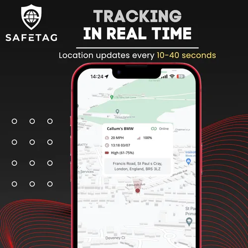 Miniatura 2 de SafeTag Mini rastreador GPS recargable 4G - 4G LTE, automóvil, furgoneta, motocicleta, etc. 34-205 países, seguimiento y notificaciones en tiempo