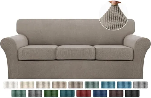 Miniatura 31 de Turquoize 2 fundas para sillas de sala de estar, funda de sofá con fundas de cojín individuales, funda de muebles para sillas (silla, beige biscotti)