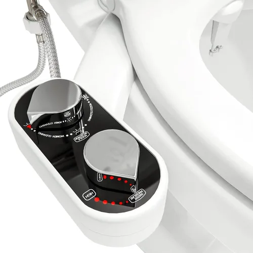 Miniatura 9 de CLEAR REAR Accesorio de bidé para asiento de inodoro - No eléctrico, boquilla doble autolimpiante, presión de agua ajustable, lavado trasero