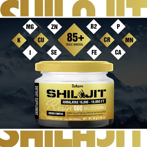 Miniatura 3 de Satoomi Shilajit - Resina orgánica del Himalaya - Suplemento Shilajit de 1.06 oz con más de 85 minerales traza, Paullinia Guaraná, Gotu Kola y más