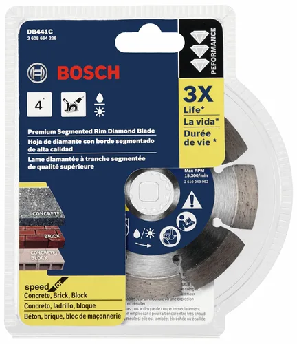 Miniatura 2 de Bosch DB441C Hoja de diamante de borde segmentado premium de 4 pulgadas para cortes ásperos universales