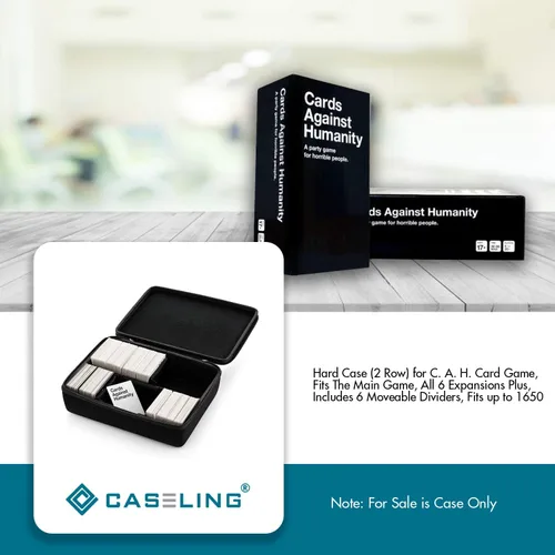 Miniatura 2 de Estuche extragrande duro Caseling (2 filas) para Juego de tarjetas C. A. H. Para el juego principal de tarjetas y 6 expansiones más. Incluye 6 Negro
