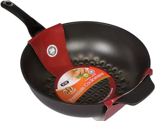 Miniatura 4 de Sartén wok antiadherente de mármol 3D con revestimiento antiarañazos (fabricado en Corea). (8.7 in)