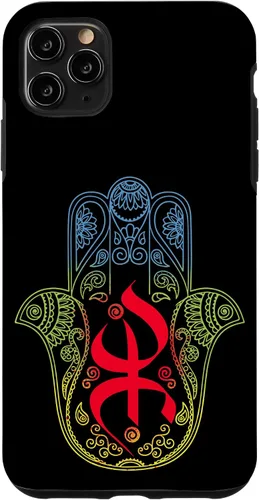 Miniatura 13 de Funda para iPhone 13 Pro Max Khamsa Amazigh Berber con símbolo de Yaz con colores vibrantes de la bandera