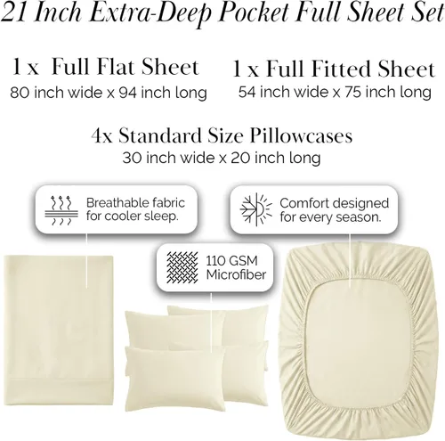 Miniatura 369 de Southshore Fine Living, Inc. Juego de 7 piezas de sábanas King divididas para cama ajustable, juego de sábanas King divididas con bolsillo de 21