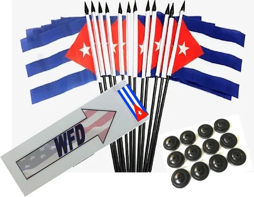 Miniatura 67 de Paquete de 12 banderas de escritorio de oficina en miniatura de poliéster Afganistán de 4 x 6 pulgadas y pequeñas banderas de mesa, 1 docena de mini
