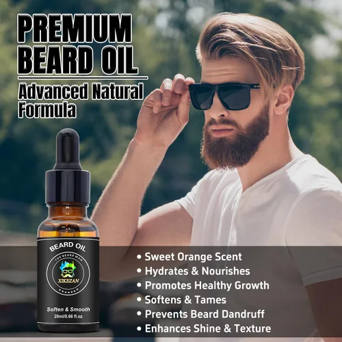 Miniatura 5 de Alisador de barba con aceite y bálsamo para barba y libro electrónico guía, cepillo alisador de cabello 3 en 1 mejorado, peine alisador de barba