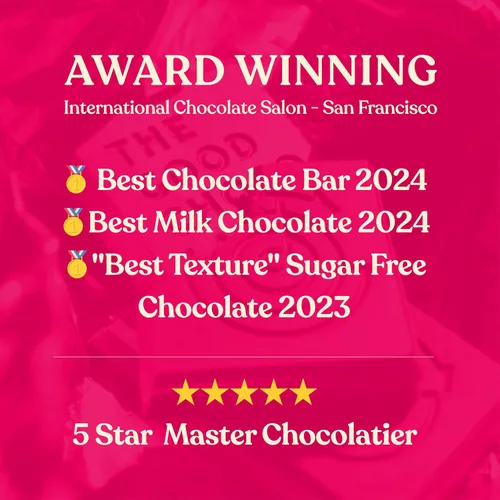 Miniatura 8 de The Good Chocolate - Cuadrados de chocolate cetogénico con sal del Himalaya, cero azúcar, aperitivo bajo en carbohidratos, calorías más bajas