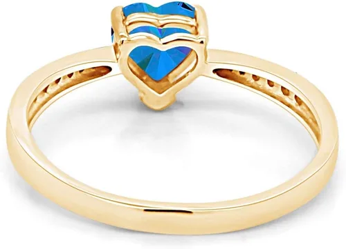 Miniatura 4 de AFFY Anillo de promesa de corazón solitario de oro de 14 quilates sobre plata esterlina, regalo para ella