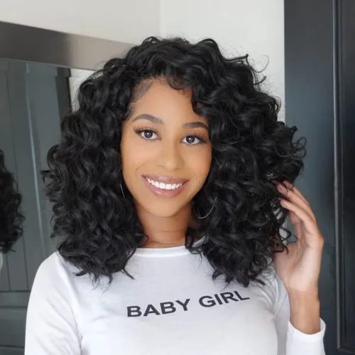 Miniatura 53 de Cabello de ganchillo con ondas oceánicas, 12 pulgadas, 8 paquetes de 3 tonos, cabello rizado de longitud media, rizado y ondulado profundo