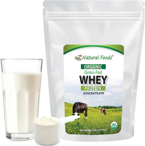 Proteína de suero de leche orgánica en polvo, 5 libras, alimentada con hierba, sin sabor, sin hormonas, sin OMG, sin gluten, proteína premium para