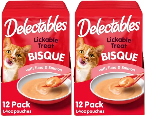 Miniatura 15 de Delectables Golosinas húmedas para lamer para gatos - Atún y pollo, 1.4 oz (paquete de 12)