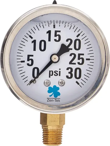 Miniatura 20 de Zenport LPG4000 Zen-Tek Medidor de presión relleno de líquido de glicerina, 4000 PSI