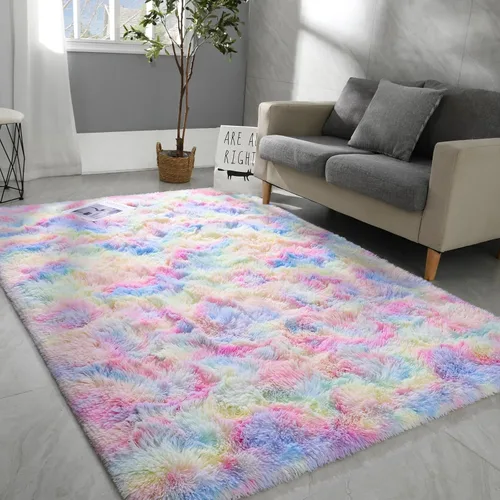 Miniatura 22 de Hutha Alfombras de Área Grandes de 5x8 pies para Sala de Estar, Alfombra Moderna Súper Suave y Esponjosa para Dormitorio, Alfombras Shag Peludas