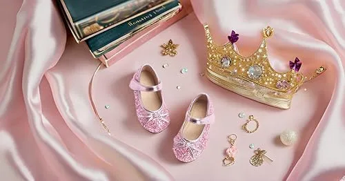 Miniatura 7 de Otter MOMO Zapatos planos de bailarina para niña, con lazo decorativo, ideales para llevar con vestido y combinan bien con flores, para escuela