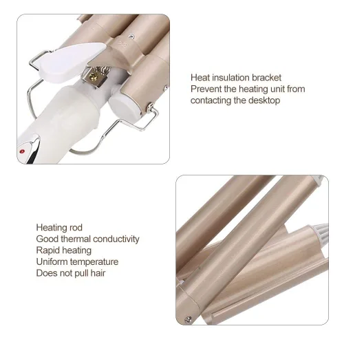 Miniatura 2 de Rizador de pelo, 3 rizadores de pelo de 0.866 in, rizador de pelo de cerámica portátil ajustable con temperatura ajustable para cabello rápido