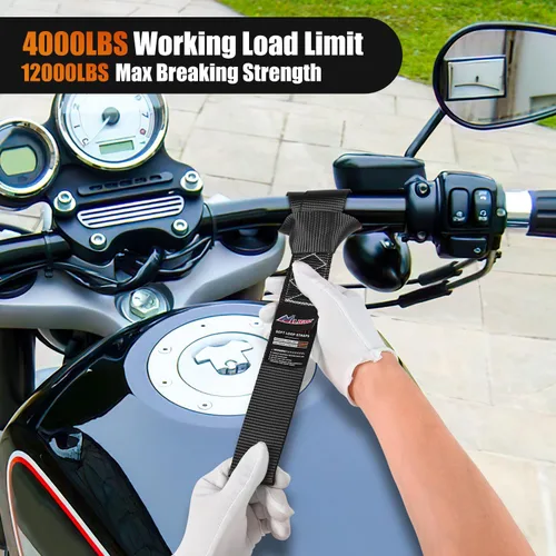 Miniatura 6 de Nilight Soft Loop - Correas de amarre de motocicleta de 1.7 x 17 pulgadas, resistentes, 12,000 libras, resistencia máxima a la rotura para asegurar