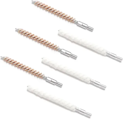Eamber Paquete de 6 cepillos de agujero/hisopo, cepillos de escopeta/pistola, cepillos de limpieza para trapeador, 22-.223 Cal 0.219 in/357.380.38