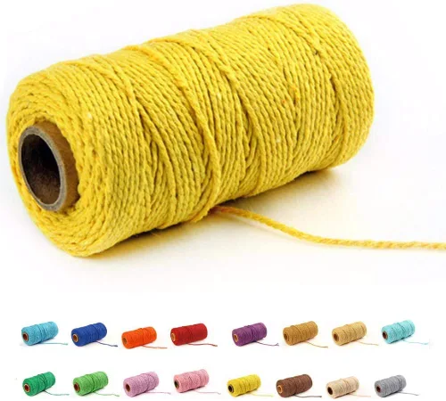 Miniatura 13 de FLIPPED (109 yardas/1.5 mm/35 colores opcionales) 109 cuerdas de macramé para manualidades, cuerda de algodón para macramé, cuerda de panadero, Gris