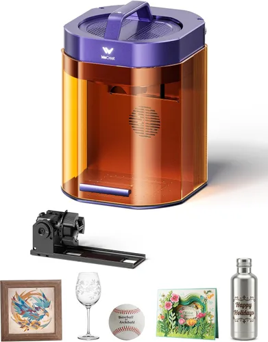 Miniatura 12 de WECREAT Lumos Dual (3W IR + 10W Diodo) Grabador Láser, con Extractor de Humos, Rotary Pro, Grabado en Metal Colorido, Velocidad de 4000mm/s, Máquina