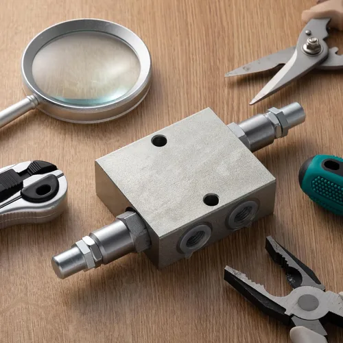 Miniatura 6 de Threlaco 2 unids doble crossover válvula de amortiguación de alivio hidráulico 3/8 "Puertos NPT 12 GPM para cilindro de motor de válvula de control