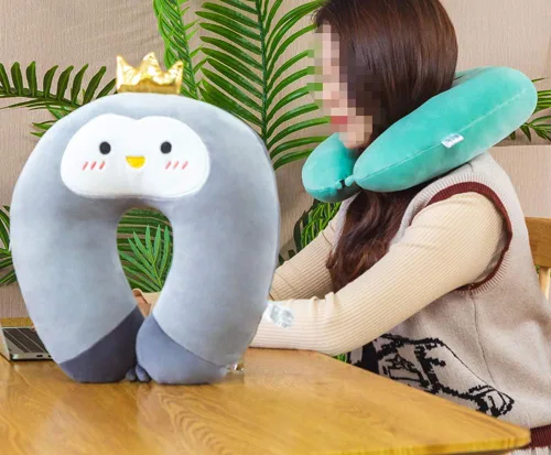 Miniatura 2 de Bonita almohada portátil en forma de U para el cuello en U para la oficina y viajes, para adultos, para oficina, hogar y siesta de avión