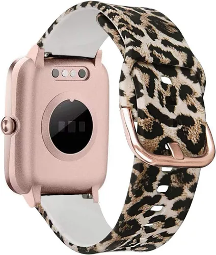 Miniatura 3 de ViCRiOR Bandas compatibles con ID205L Smart Watch, 0.79 pulgadas de liberación rápida de silicona suave sin decoloración, patrón impreso floral