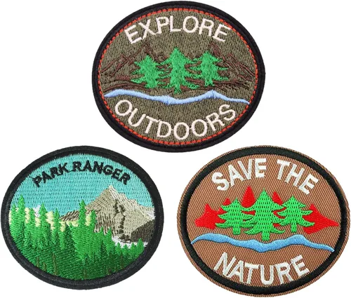 U-Sky Parches bordados para coser o planchar | Explora al aire libre Park Ranger Save The Nature Designs | Listo para aventuras duraderas |