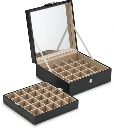 Miniatura 6 de Caja organizadora clásica con 50 compartimientos para joyería: para aretes, anillos, brazaletes o collares