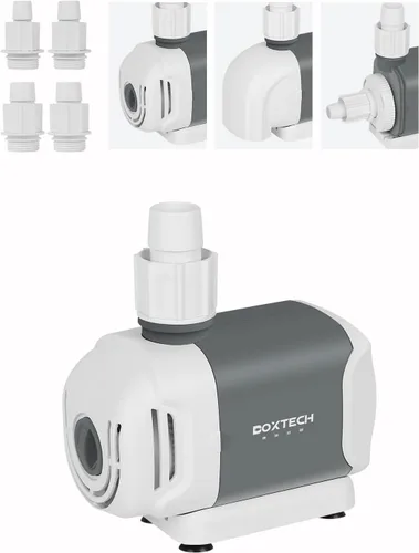 Boxtech Bomba de agua sumergible, bombas de agua para acuario de 265 GPH, bomba de fuente ultra silenciosa de 15 W con 3 boquillas para pecera,