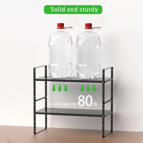 Miniatura 4 de Estante de Almacenamiento de Gabinete Expandible Organizador Apilable para Cocina Baño Despensa Especiero Encimera de Café Escritorio de Oficina