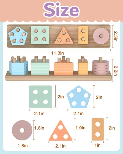 Miniatura 6 de Tonberless Juguetes Montessori para niños y niñas de 1, 2, 3 años, juguetes para edades de 2 a 4 años, regalos de cumpleaños de 1 a 2 años