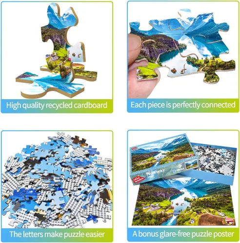 Miniatura 4 de Rompecabezas para adultos de 1000 piezas para adultos, rompecabezas de 1000 piezas, 1000 piezas, Geiranger Fjord Noruega Fiordo Noruega