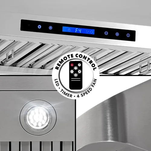 Miniatura 11 de COSMO COS-QS75 Campana extractora bajo gabinete de 30 pulgadas, colección Haven, 500 CFM, canalizada, controles táctiles, luces LED, acero inoxidable