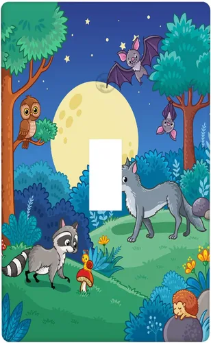 Miniatura 75 de Arctic Animals - Placa de interruptor de luz de 1 banda, lindo sello de dibujos animados, pingüino, oso polar, placa de pared individual basculante
