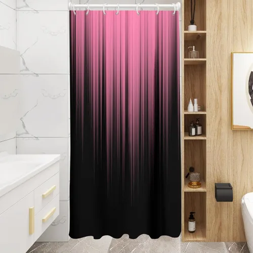 Miniatura 35 de AAtter - Cortina de ducha negra y gris con arte abstracto ombre gótico gótico estético para hombres, extra larga XL grande, de tela para decoración