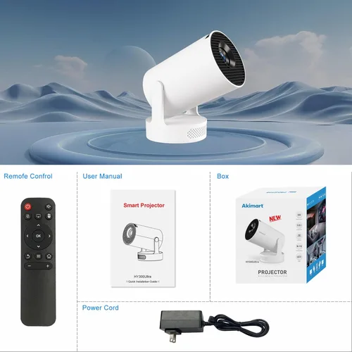 Miniatura 9 de Mini proyector 4K compatible con doble banda WIFI6 5G inalámbrico 5.4 Bluetooth Android 11, altavoz base de sonido, Keystone vertical automático