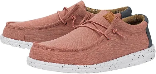 Miniatura 4 de HEYDUDE - Mocasines de lona lavada Wally para hombre, mocasines sin cordones, cómodos y ligeros