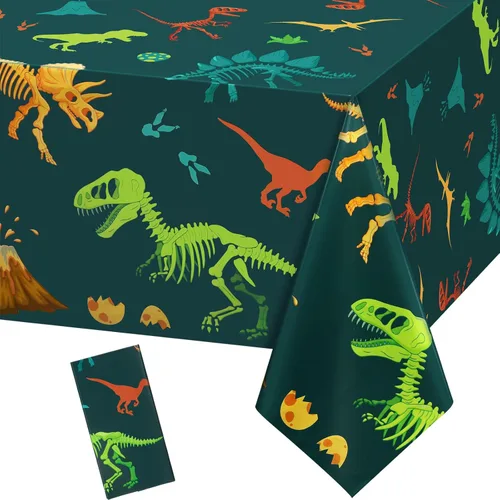 Tudomro 1 mantel de plástico de dinosaurio para fiesta, decoración de mesa de cumpleaños de dinosaurio, funda de mesa desechable para suministros de