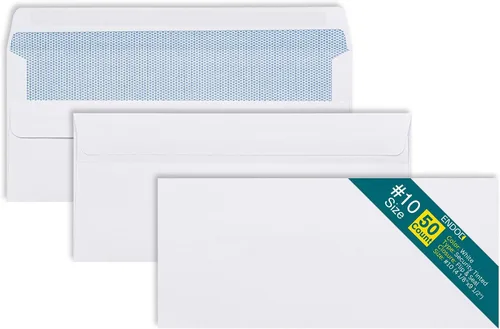 Miniatura 10 de Sobres autosellantes #10 – 100 por paquete – 4 1/8 x 9 1/2 pulgadas tamaño carta – Sobres comerciales #10 cierre abatible y pegar, seguridad tintada