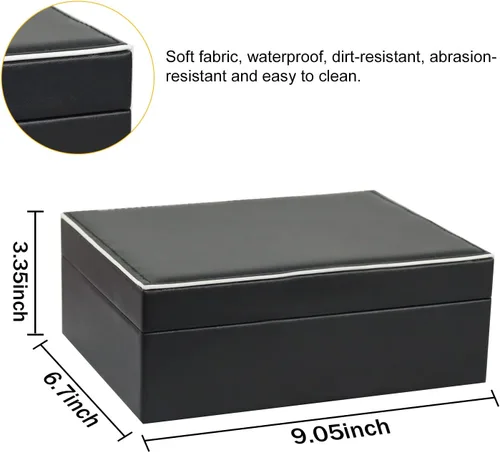 Miniatura 5 de Joyero organizador para mujer, organizador de aretes, cajas de almacenamiento de joyas multicapa, regalo ideal, aretes de piel sintética, caja