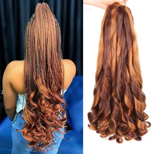 Miniatura 75 de Cabello rizado francés para trenzar de 12 pulgadas, 8 paquetes de cabello rizado preestirado para trenzas de caja, rizos franceses, trenzas