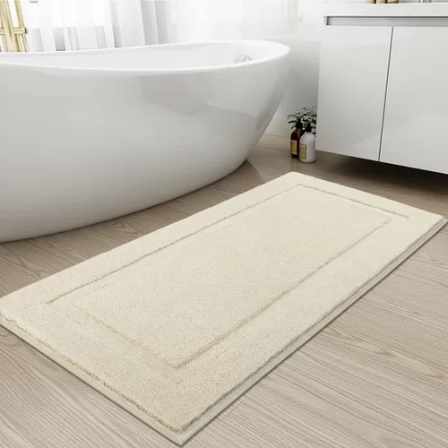 Miniatura 23 de SHACOS Alfombras de baño súper suaves y esponjosas de 24"x36" antideslizantes, lavables, alfombras de baño absorbentes, alfombras para suelo de Gris
