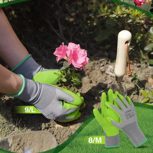 Miniatura 8 de WORKPRO 6 pares de guantes de jardín, guantes de trabajo con revestimiento de palma de látex ecológico, guantes de jardinería, guantes de trabajo