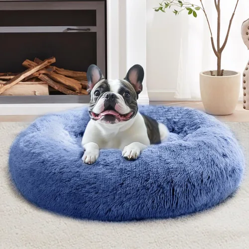 Miniatura 41 de JOLLYVOGUE Cama Calmante para Perros Pequeños - Cama para Perros Pequeños en Forma de Dona Lavable de 23 Pulgadas para Gatitos y Cachorros, Camas