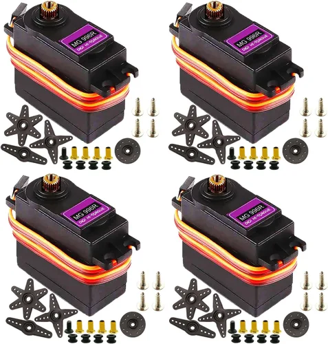 Miniatura 11 de Paquete de 4 servomotores MG995 de 1.94 oz de engranaje de metal servo motor digital para Arduino Futaba JR RC helicóptero coche barco robot