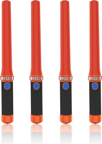 Varita de tráfico LED para control de tráfico de 16 pulgadas, 4 piezas de bastón de tráfico de alta visibilidad con 3 modos de parpadeo,