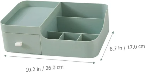 Miniatura 7 de minkissy Caja de almacenamiento de escritorio para el cuidado de la piel, maquillaje, tocador, joyero, organizador de cosméticos, vitrinas